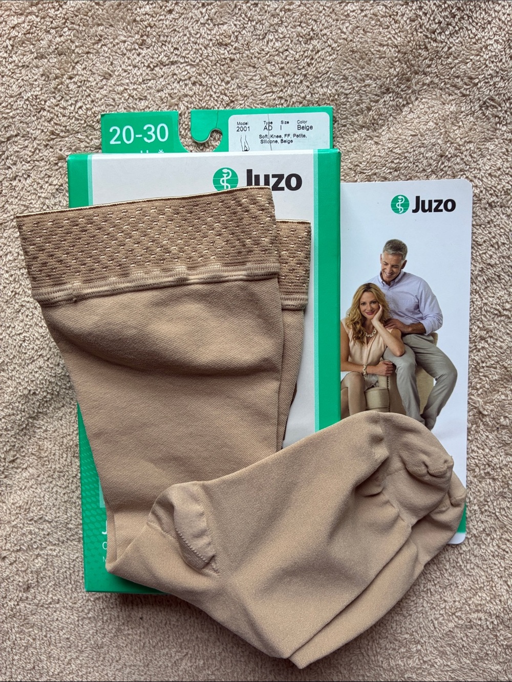 Juzo AD1 NIB Beige Compression Socks for Women - 20-30 mmHg Support